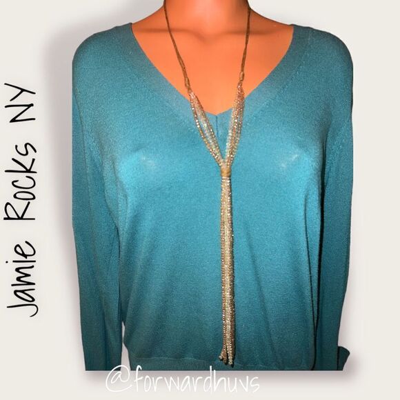 Jamie Rocks NY Sparkling Beige-Champagne & White Multi Strand Bead Necklace - Picture 1 of 8